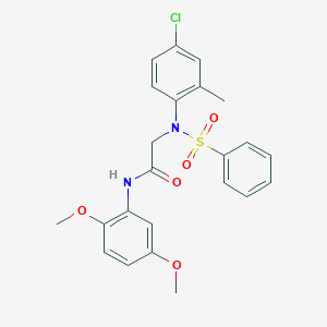 2-[4-chloro-2-methyl(phenylsulfonyl)anilino]-N-(2,5-dimethoxyphenyl)acetamide