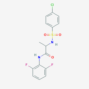 molecular formula C15H13ClF2N2O3S B4113762 N~2~-[(4-chlorophenyl)sulfonyl]-N~1~-(2,6-difluorophenyl)alaninamide 