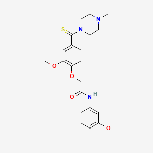 molecular formula C22H27N3O4S B4113775 2-{2-methoxy-4-[(4-methyl-1-piperazinyl)carbonothioyl]phenoxy}-N-(3-methoxyphenyl)acetamide 
