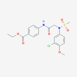 Ethyl 4-({[3-chloro-4-methoxy(methylsulfonyl)anilino]acetyl}amino)benzoate
