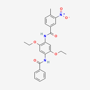 molecular formula C25H25N3O6 B4113795 N-[4-(benzoylamino)-2,5-diethoxyphenyl]-4-methyl-3-nitrobenzamide 