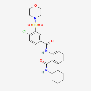 molecular formula C24H28ClN3O5S B4113797 4-chloro-N-{2-[(cyclohexylamino)carbonyl]phenyl}-3-(4-morpholinylsulfonyl)benzamide 