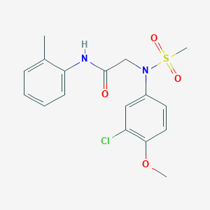 molecular formula C17H19ClN2O4S B411382 2-[3-chloro-4-methoxy(methylsulfonyl)anilino]-N-(2-methylphenyl)acetamide 