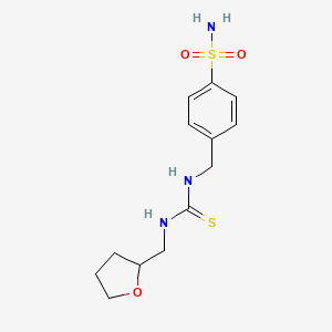 molecular formula C13H19N3O3S2 B4113821 4-[({[(tetrahydro-2-furanylmethyl)amino]carbonothioyl}amino)methyl]benzenesulfonamide 