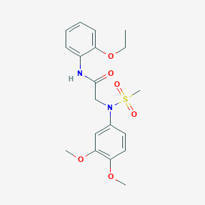 molecular formula C19H24N2O6S B411383 2-[3,4-dimethoxy(methylsulfonyl)anilino]-N-(2-ethoxyphenyl)acetamide 