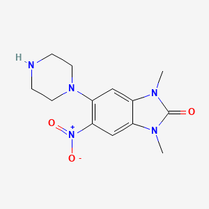 molecular formula C13H17N5O3 B4113841 1,3-dimethyl-5-nitro-6-(1-piperazinyl)-1,3-dihydro-2H-benzimidazol-2-one 