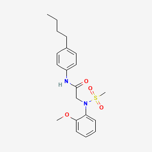 molecular formula C20H26N2O4S B4113849 N~1~-(4-butylphenyl)-N~2~-(2-methoxyphenyl)-N~2~-(methylsulfonyl)glycinamide 