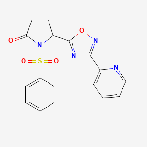 molecular formula C18H16N4O4S B4113870 1-[(4-methylphenyl)sulfonyl]-5-[3-(2-pyridinyl)-1,2,4-oxadiazol-5-yl]-2-pyrrolidinone 