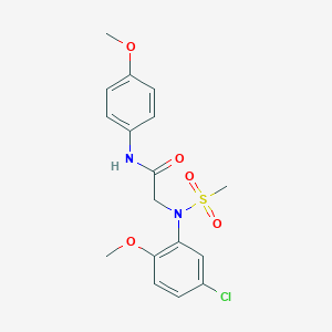 molecular formula C17H19ClN2O5S B411388 2-[5-chloro-2-methoxy(methylsulfonyl)anilino]-N-(4-methoxyphenyl)acetamide 