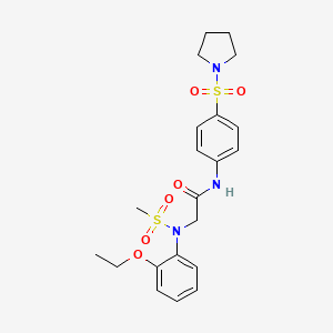 molecular formula C21H27N3O6S2 B4113893 N~2~-(2-ethoxyphenyl)-N~2~-(methylsulfonyl)-N~1~-[4-(1-pyrrolidinylsulfonyl)phenyl]glycinamide 
