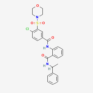 molecular formula C26H26ClN3O5S B4113896 4-chloro-3-(4-morpholinylsulfonyl)-N-(2-{[(1-phenylethyl)amino]carbonyl}phenyl)benzamide 