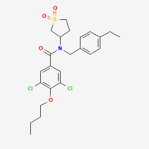 molecular formula C24H29Cl2NO4S B4113897 4-butoxy-3,5-dichloro-N-(1,1-dioxidotetrahydro-3-thienyl)-N-(4-ethylbenzyl)benzamide 