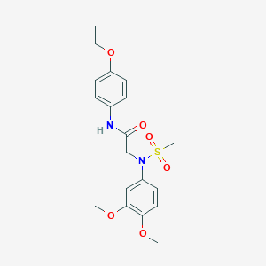 molecular formula C19H24N2O6S B411390 2-[3,4-dimethoxy(methylsulfonyl)anilino]-N-(4-ethoxyphenyl)acetamide 