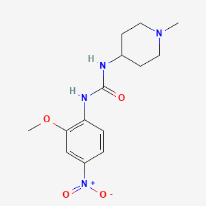 molecular formula C14H20N4O4 B4113904 N-(2-methoxy-4-nitrophenyl)-N'-(1-methyl-4-piperidinyl)urea 