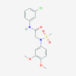 molecular formula C17H19ClN2O5S B411391 N-(3-chlorophenyl)-2-[3,4-dimethoxy(methylsulfonyl)anilino]acetamide 