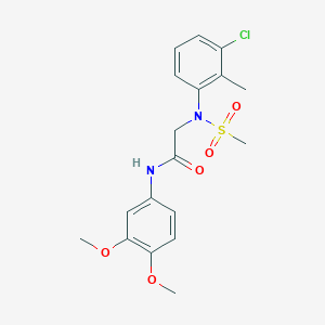 2-[3-chloro-2-methyl(methylsulfonyl)anilino]-N-(3,4-dimethoxyphenyl)acetamide