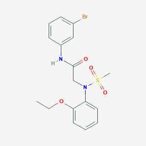 molecular formula C17H19BrN2O4S B411395 N-(3-bromophenyl)-2-[2-ethoxy(methylsulfonyl)anilino]acetamide 