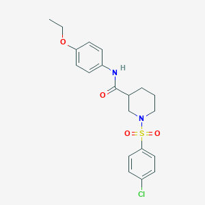 molecular formula C20H23ClN2O4S B4113956 1-[(4-chlorophenyl)sulfonyl]-N-(4-ethoxyphenyl)-3-piperidinecarboxamide 