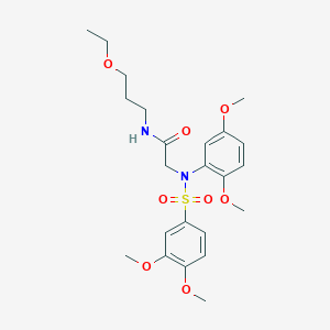 molecular formula C23H32N2O8S B4113961 N~2~-(2,5-dimethoxyphenyl)-N~2~-[(3,4-dimethoxyphenyl)sulfonyl]-N~1~-(3-ethoxypropyl)glycinamide 