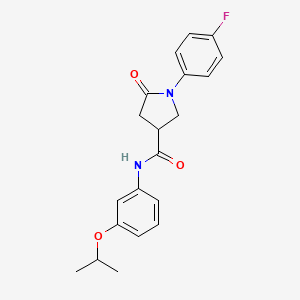 molecular formula C20H21FN2O3 B4113964 1-(4-fluorophenyl)-N-(3-isopropoxyphenyl)-5-oxo-3-pyrrolidinecarboxamide 