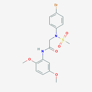 molecular formula C17H19BrN2O5S B411397 2-[4-bromo(methylsulfonyl)anilino]-N-(2,5-dimethoxyphenyl)acetamide 