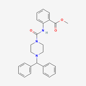 molecular formula C26H27N3O3 B4113984 methyl 2-({[4-(diphenylmethyl)-1-piperazinyl]carbonyl}amino)benzoate 