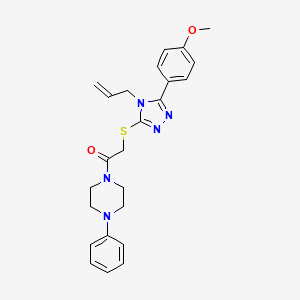 molecular formula C24H27N5O2S B4113988 1-({[4-allyl-5-(4-methoxyphenyl)-4H-1,2,4-triazol-3-yl]thio}acetyl)-4-phenylpiperazine 