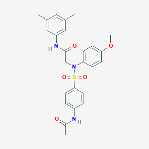 molecular formula C25H27N3O5S B411400 2-({[4-(acetylamino)phenyl]sulfonyl}-4-methoxyanilino)-N-(3,5-dimethylphenyl)acetamide 