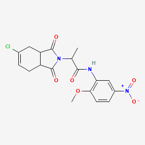 molecular formula C18H18ClN3O6 B4114019 2-(5-chloro-1,3-dioxo-1,3,3a,4,7,7a-hexahydro-2H-isoindol-2-yl)-N-(2-methoxy-5-nitrophenyl)propanamide 