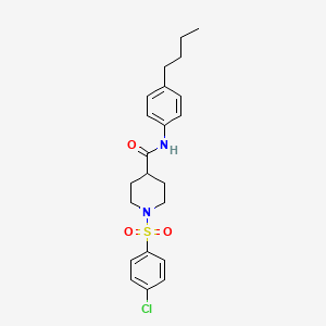 molecular formula C22H27ClN2O3S B4114022 N-(4-butylphenyl)-1-[(4-chlorophenyl)sulfonyl]-4-piperidinecarboxamide 