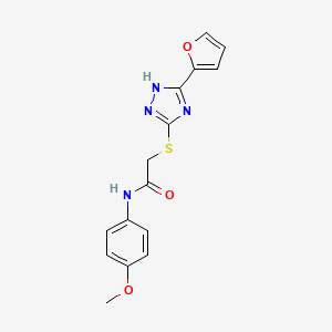 molecular formula C15H14N4O3S B4114036 2-{[5-(2-furyl)-4H-1,2,4-triazol-3-yl]thio}-N-(4-methoxyphenyl)acetamide 