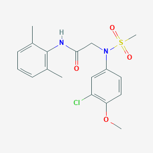 2-[3-chloro-4-methoxy(methylsulfonyl)anilino]-N-(2,6-dimethylphenyl)acetamide