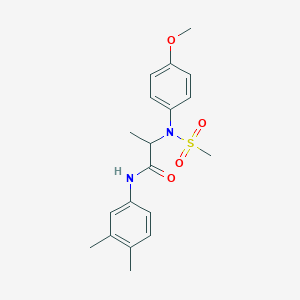 molecular formula C19H24N2O4S B411407 N-(3,4-dimethylphenyl)-2-[4-methoxy(methylsulfonyl)anilino]propanamide 