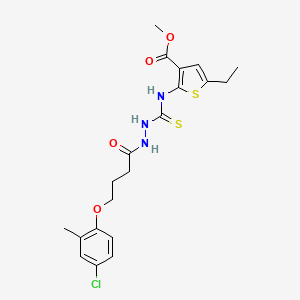 molecular formula C20H24ClN3O4S2 B4114081 methyl 2-[({2-[4-(4-chloro-2-methylphenoxy)butanoyl]hydrazino}carbonothioyl)amino]-5-ethyl-3-thiophenecarboxylate 