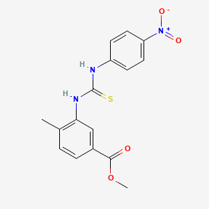 molecular formula C16H15N3O4S B4114089 methyl 4-methyl-3-({[(4-nitrophenyl)amino]carbonothioyl}amino)benzoate 