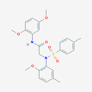molecular formula C25H28N2O6S B411409 N-(2,5-dimethoxyphenyl)-2-{2-methoxy-5-methyl[(4-methylphenyl)sulfonyl]anilino}acetamide 