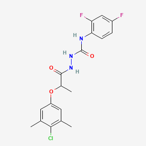 molecular formula C18H18ClF2N3O3 B4114112 2-[2-(4-chloro-3,5-dimethylphenoxy)propanoyl]-N-(2,4-difluorophenyl)hydrazinecarboxamide 