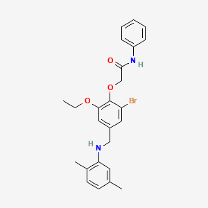 molecular formula C25H27BrN2O3 B4114130 2-(2-bromo-4-{[(2,5-dimethylphenyl)amino]methyl}-6-ethoxyphenoxy)-N-phenylacetamide 