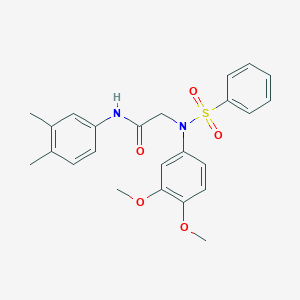 2-[3,4-dimethoxy(phenylsulfonyl)anilino]-N-(3,4-dimethylphenyl)acetamide