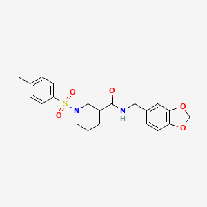 molecular formula C21H24N2O5S B4114143 N-(1,3-benzodioxol-5-ylmethyl)-1-[(4-methylphenyl)sulfonyl]-3-piperidinecarboxamide 