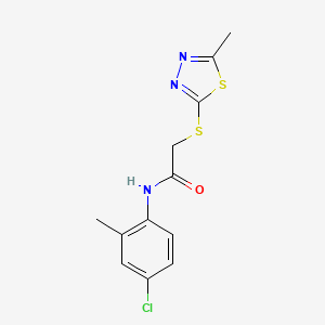 molecular formula C12H12ClN3OS2 B4114172 N-(4-chloro-2-methylphenyl)-2-[(5-methyl-1,3,4-thiadiazol-2-yl)thio]acetamide 