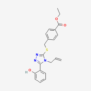 molecular formula C21H21N3O3S B4114181 ethyl 4-({[4-allyl-5-(2-hydroxyphenyl)-4H-1,2,4-triazol-3-yl]thio}methyl)benzoate 