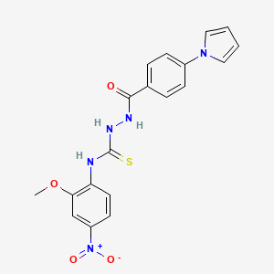 molecular formula C19H17N5O4S B4114189 N-(2-methoxy-4-nitrophenyl)-2-[4-(1H-pyrrol-1-yl)benzoyl]hydrazinecarbothioamide 