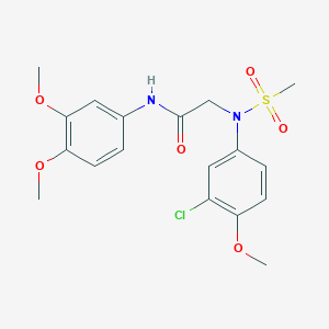 2-[3-chloro-4-methoxy(methylsulfonyl)anilino]-N-(3,4-dimethoxyphenyl)acetamide