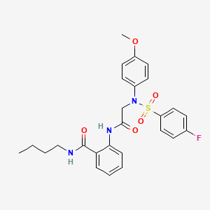 molecular formula C26H28FN3O5S B4114233 N-butyl-2-{[N-[(4-fluorophenyl)sulfonyl]-N-(4-methoxyphenyl)glycyl]amino}benzamide 