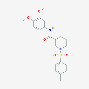 molecular formula C21H26N2O5S B4114241 N-(3,4-dimethoxyphenyl)-1-[(4-methylphenyl)sulfonyl]-3-piperidinecarboxamide 