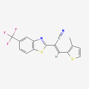 molecular formula C16H9F3N2S2 B4114246 3-(3-methyl-2-thienyl)-2-[5-(trifluoromethyl)-1,3-benzothiazol-2-yl]acrylonitrile 