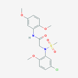 2-[5-chloro-2-methoxy(methylsulfonyl)anilino]-N-(2,5-dimethoxyphenyl)acetamide