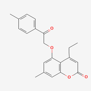 molecular formula C21H20O4 B4114250 4-ethyl-7-methyl-5-[2-(4-methylphenyl)-2-oxoethoxy]-2H-chromen-2-one 