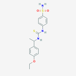 molecular formula C17H21N3O3S2 B4114264 4-[({[1-(4-ethoxyphenyl)ethyl]amino}carbonothioyl)amino]benzenesulfonamide 